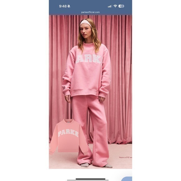 NWT Parke Valentines Day Collection Mockneck Sweatshirt Blush & Lavender XXL - Picture 2 of 5